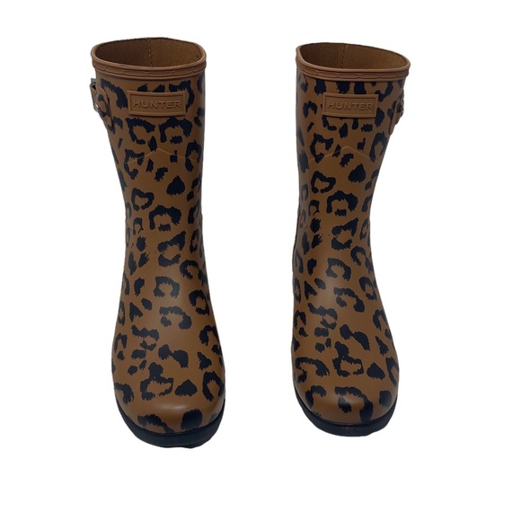 NEW Hunter Original Leopard Print Refined Short Rain Boot Size 10 - Picture 9 of 14